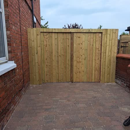 Double timber driveway gates