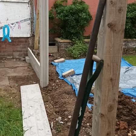 Fence posts going in