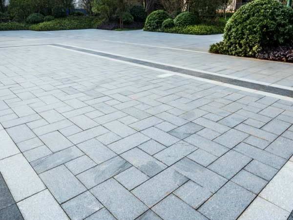 Clean block paved driveway with a contrasting border